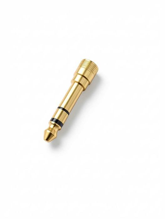 N029 Adapter Przejściówka Audio Jack 3.5 Mm Mały Jack Na Duży Jack 6.3 Mm Stereo Złoty Pozłacany Do Słuchawek Instrumentów Miksera Wzmacniacza Adapter