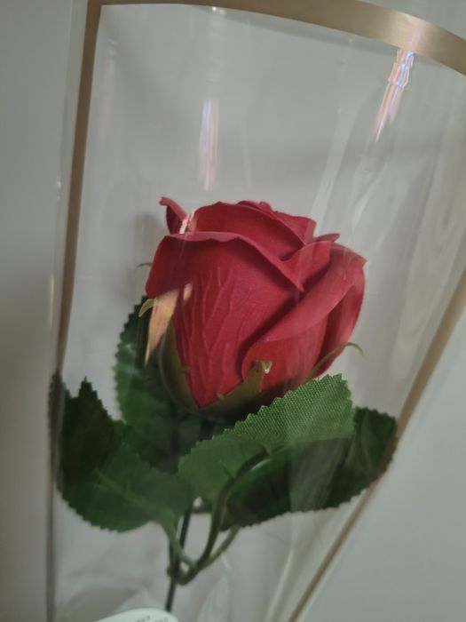 Róża mydlana w rękawie podziękowanie dodatek prezent na dzień babci