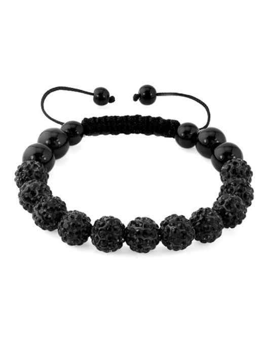 Браслет - шамбала з сяючим намистом і гематитовими намистинами