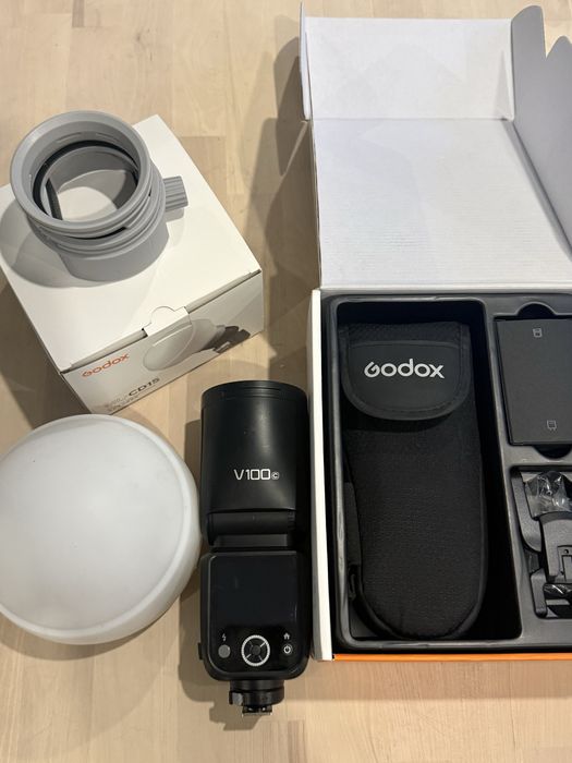 Godox v100 para canon + ML-CD15