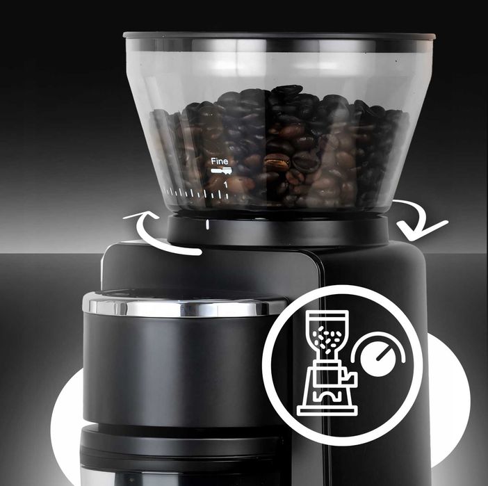 Elektryczny Młynek Do Kawy 180W Żarnowy Automatyczny + 52 Poziomy