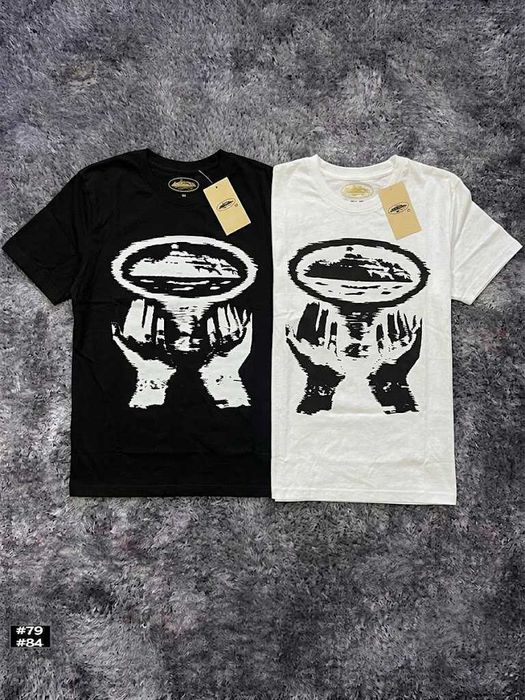 Черная / Белая — Новая Футболка Corteiz Hands — Майка Кортез Руки — XS S M L XL XXL