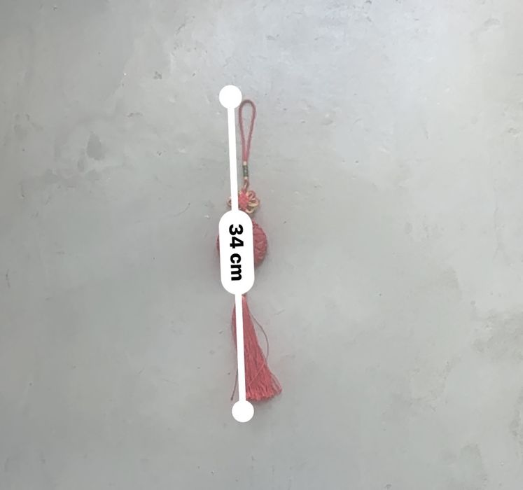 Chińska zawieszka laka 34 cm medalion 平安 chwost