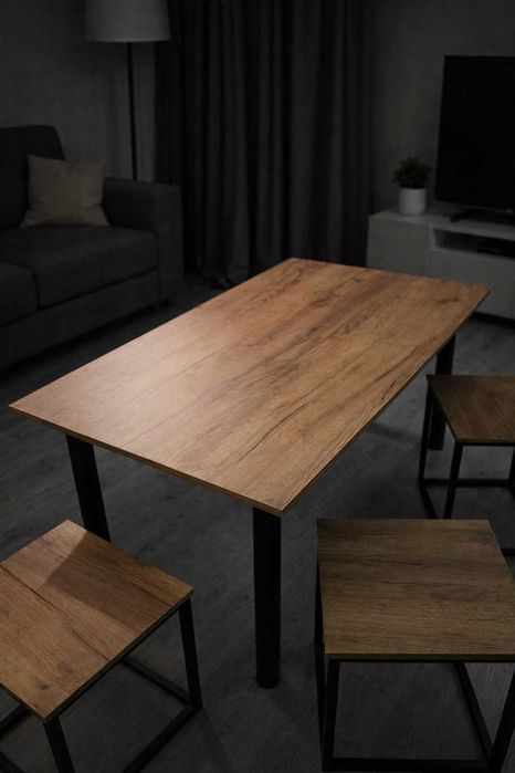 КОМПАКТНЫЙ! Стол обеденный для маленькой кухни. На 4 человек. Дуб