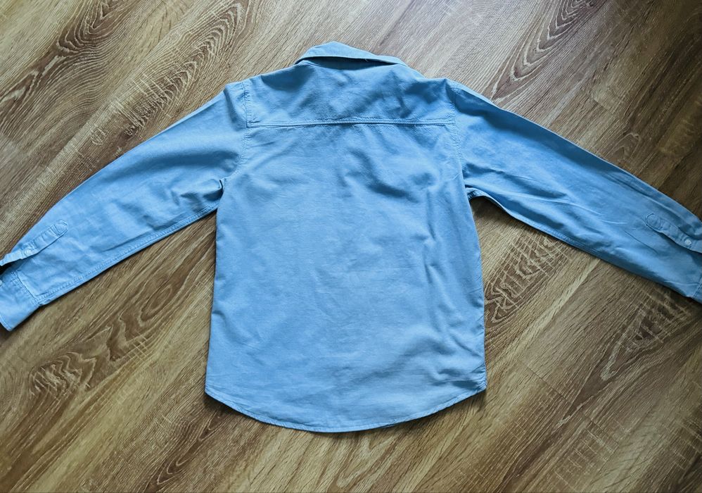 Niebieska, bawełniana koszula chłopięca H&M r. 146 (10-11lat)