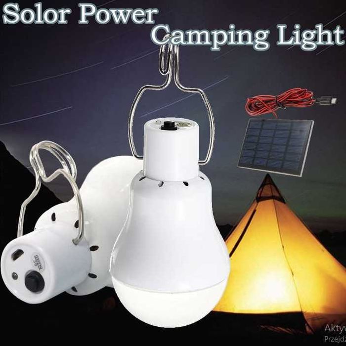 Zestaw Solarny Żarówka Lampa latarka LED USB Akumulator li ion Solar