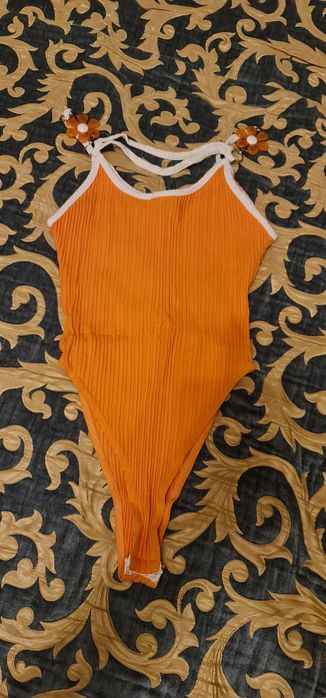Deborah bis S body pomaranczowe kwiatki