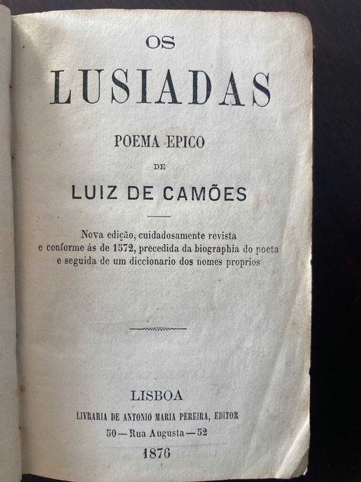 OS LUSÍADAS de LUÍZ DE CAMÕES - Edição de 1876 - Raro
