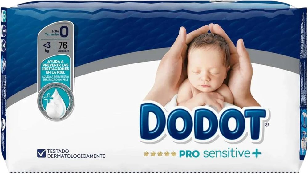 Dodot PRO Sensitive Fraldas recém-nascidos, T 0 (até 3 kg), 76 un