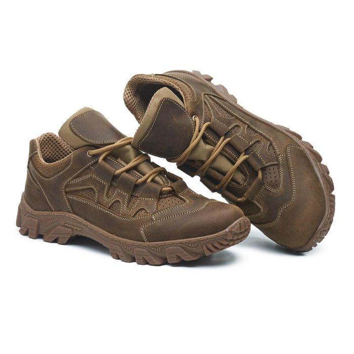 Тактичні літні шкіряні кросівки з перфорацією кроссовки тактические