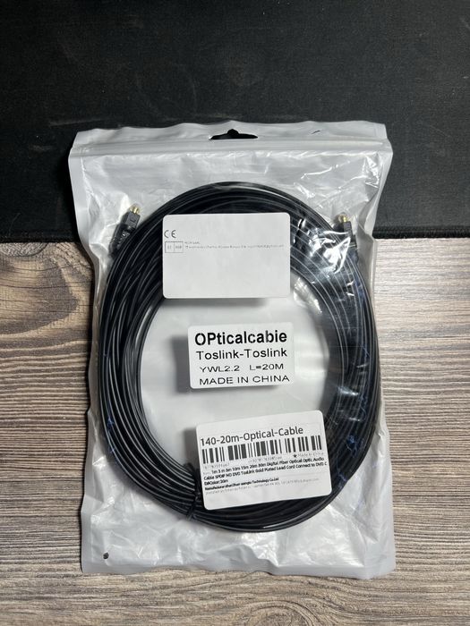 Оптичний аудіокабель Toslink (SPDIF) 20 метрів