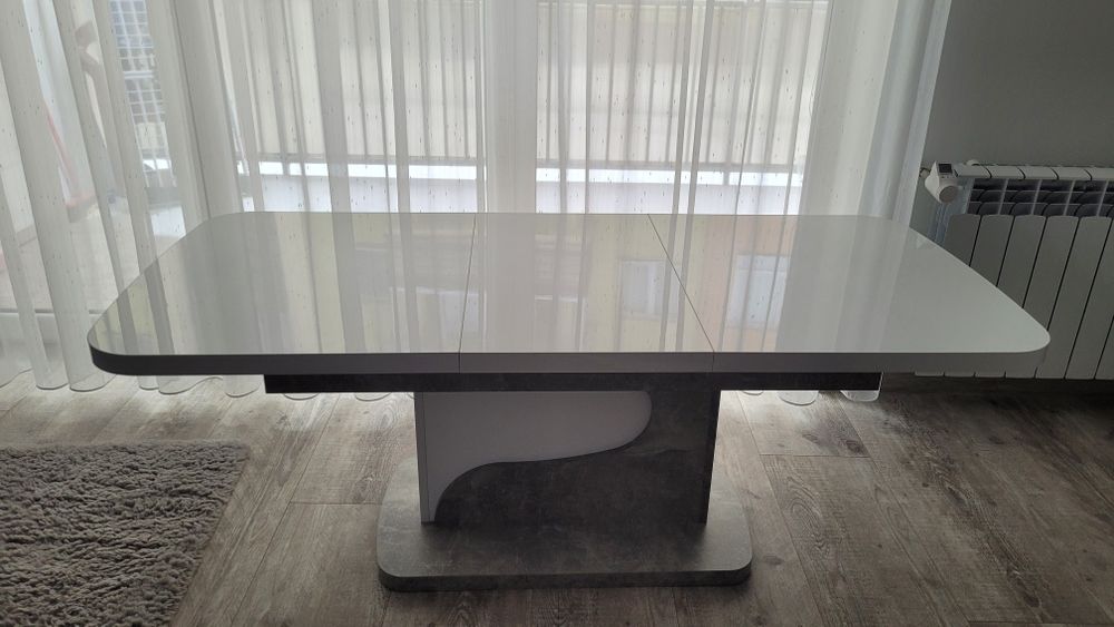 Ławostół ława stół rozkładany biały beton