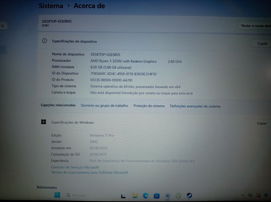Lenovo IdeaPad 3 15ADA05 Model 81W1