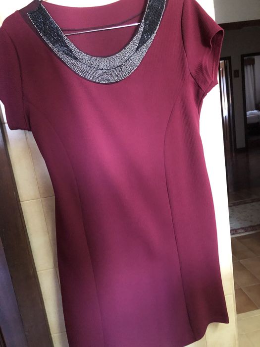 Dois Vestidos bordô de festa outro castanho e tejolo