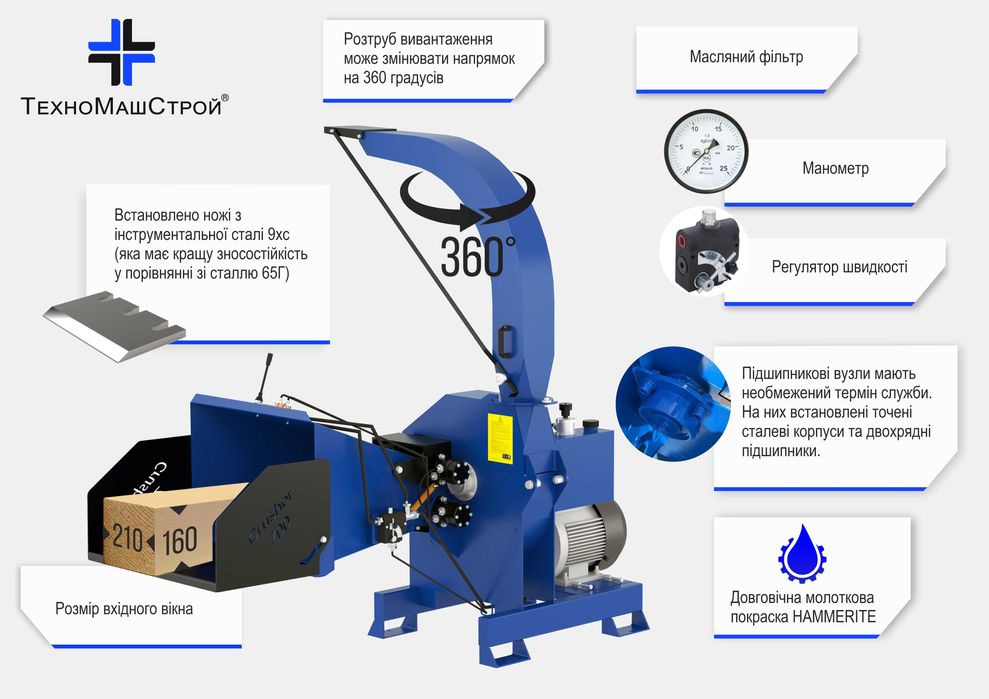 Щепоріз, подрібнювач гілок Сrusher – 700. Виготовлення щепи. Щепорез.