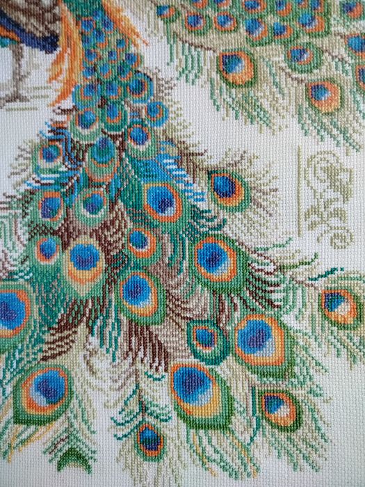 Piękne pawie haftowane