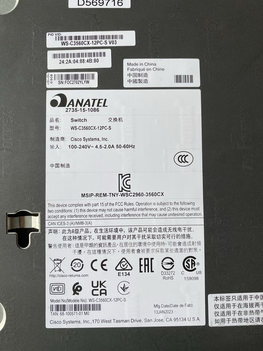 Switch Cisco Catalyst 3560 CX Series