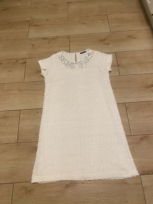 Mohito sukienka tunika z ozdobnym kołnierzykiem z kryształkami S