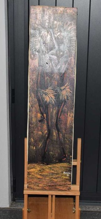 Quadro africano (Angola) pintado a tinta de óleo – Casal de dançarinos - 1997