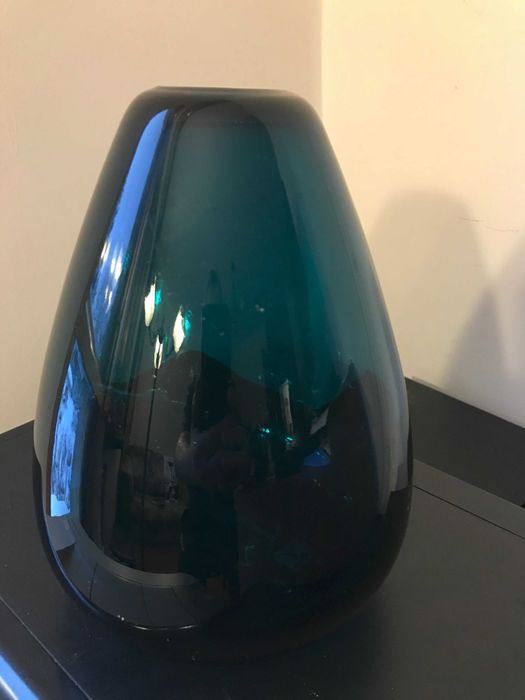 Szklana patera na owoce i metaloplastyka z okresu PRL-u