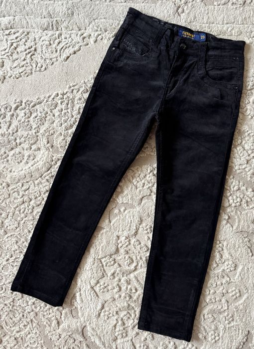 Дитячі теплі чорні вельветові штани на хлопчика 134-152