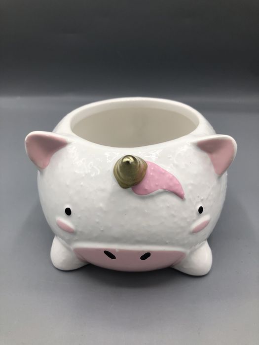 Urocza donniczka/osłonka jednorożec ceramiczny