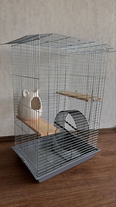 Клітка для шиншили + колесо + ванна