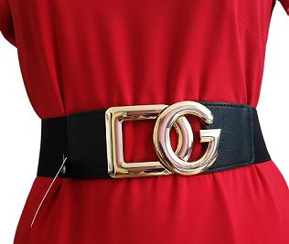 Pasek damski DG guma czarny