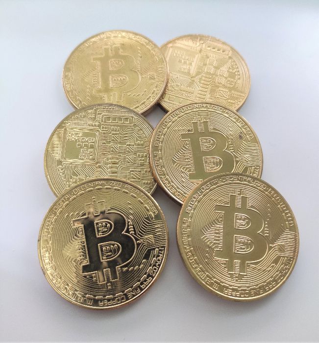 Moeda comemorativa colecionável - criptomoeda BITCOIN (BTC) - dourada