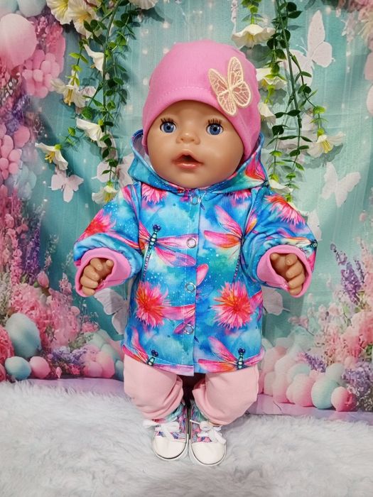 Kurtka i czapka dla lalki ok 43 cm