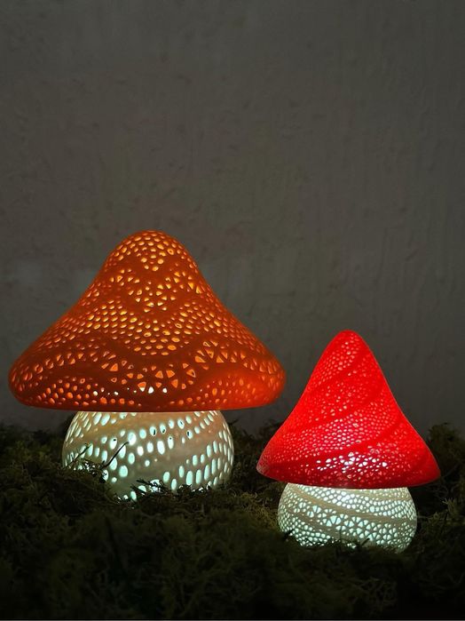 Cogumelos com led para decorar