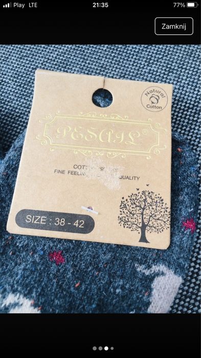 Pesail cieplutkie granatowe  skarpetki  z kotkiem M 38-42