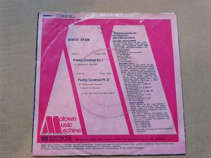 Disco Stan - Funky Cocktail. Disco Funk Soul. 7'' 45 Rpm Vg++