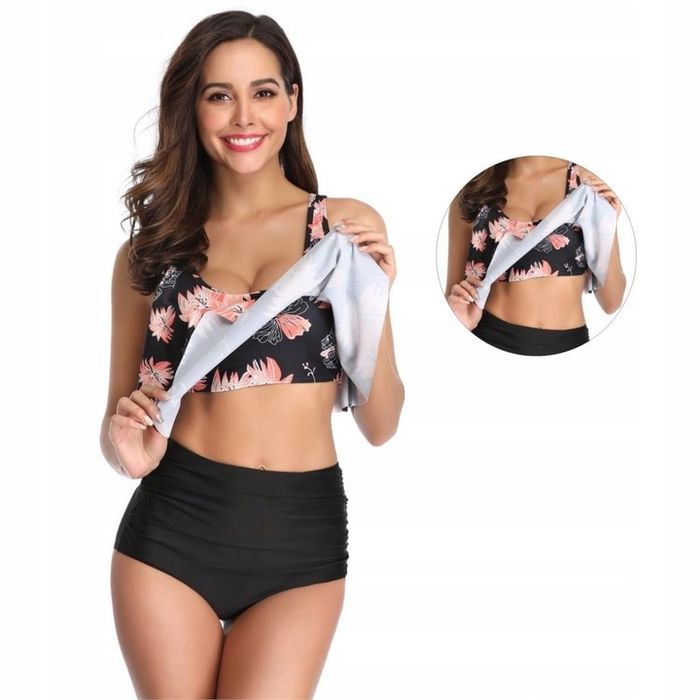 Strój Kąpielowy Bikini Wysoki Stan Boho 44 Xxl