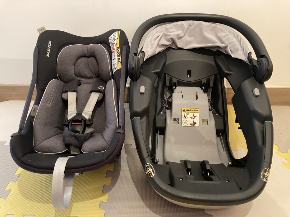 Cadeira Babycoque Coral 360 Maxi-Cosi com adaptadores carrinho passeio