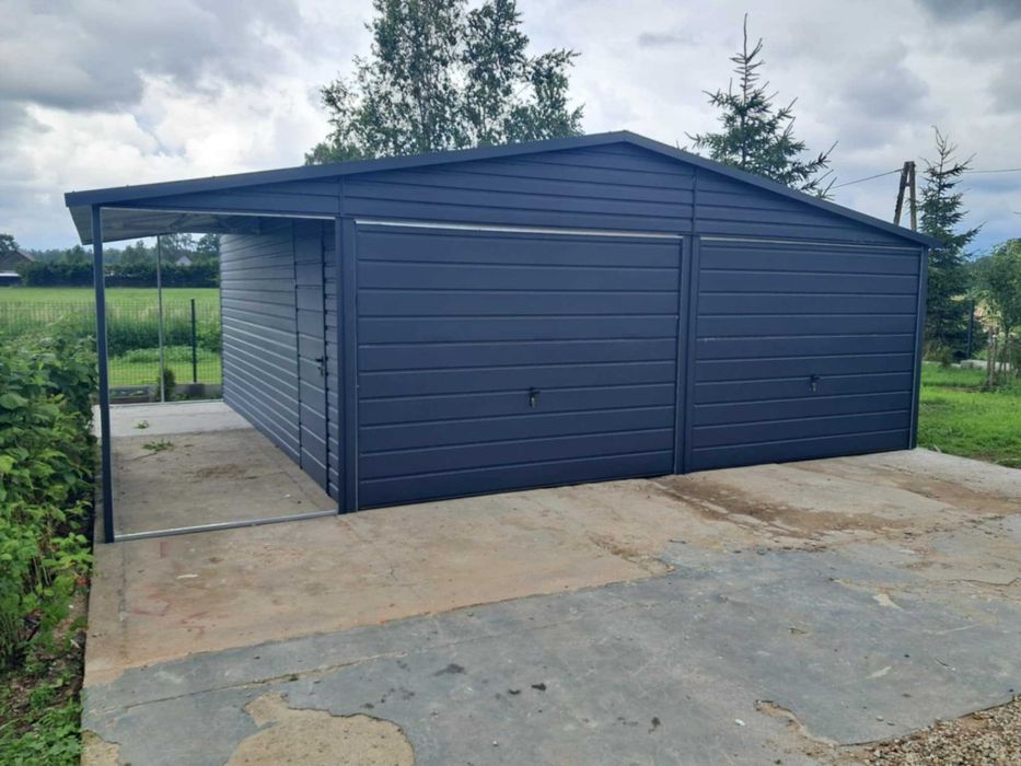 Garaż blaszany wiata. Wzmocniony PROFILAMI Producent SZYBKA REALIZACJA