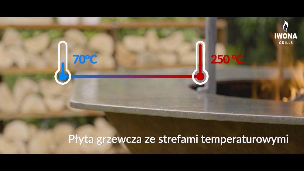 Profesjonalny grill ogrodowy opalany drewnem palenisko corten ruszt