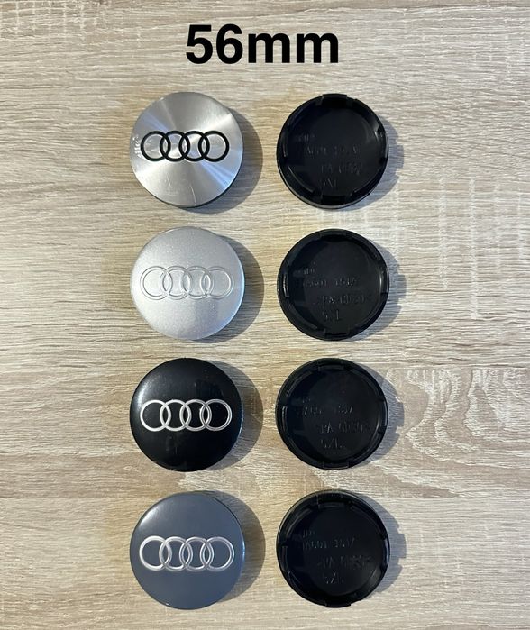 Conjunto 4 Centros Jantes Audi 56mm 60mm 61mm 65mm 68mm 69mm 77mm