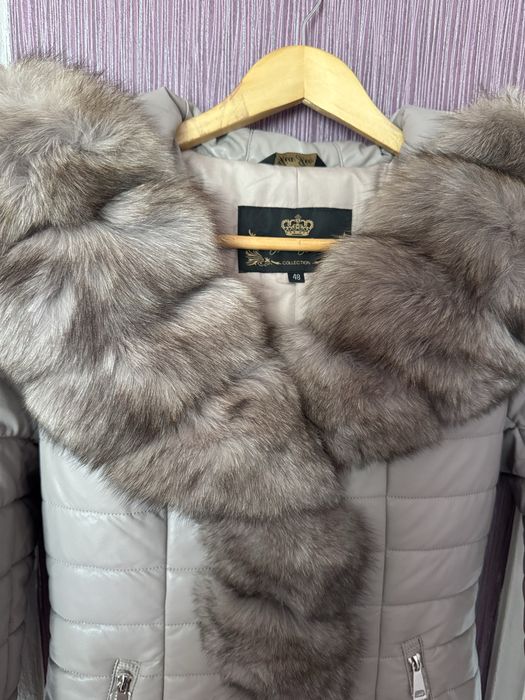 Жіноча зимова шкіряна куртка