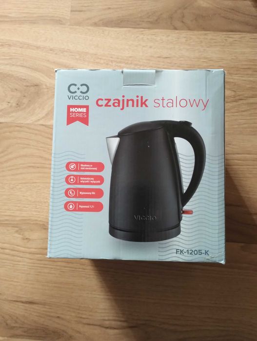 Czajnik elektryczny Viccio Czarny FK-1205-K Promocja Wyprzedaż
