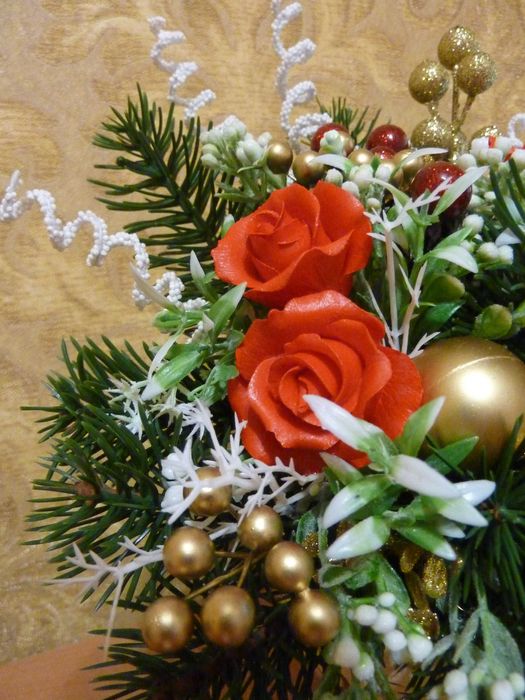 рождественская композиция со спиральками