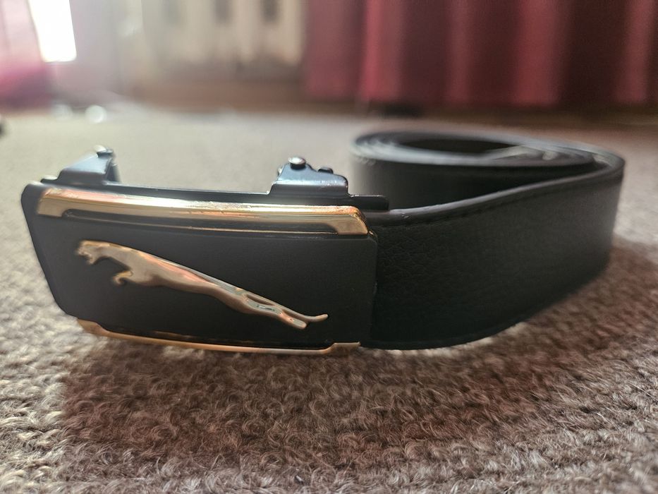 Pasek skorzany Metalowa klamra Jaguar 120 cm