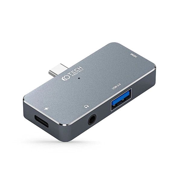 HUB Tech-Protect V6/4w1 USB-C - USB-A 3.0 / USB-C PD100W / HDMI / mini
