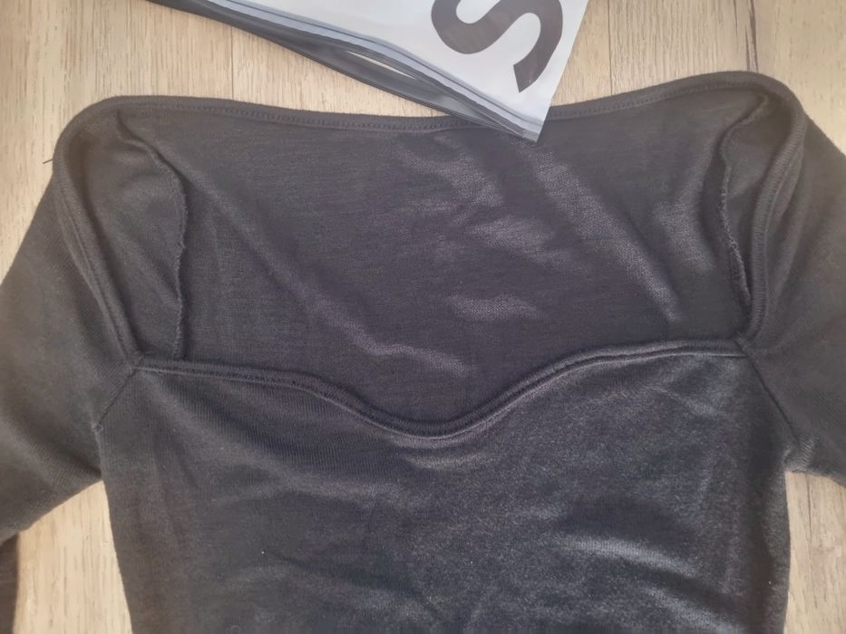 Shein nowa czarna długa sukienka dzianinowa S