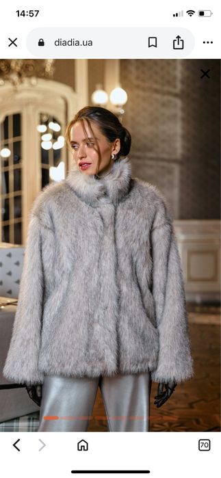 Шуба з екохутра, сіра diadia m-l