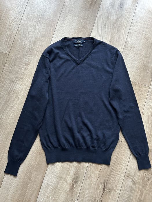 Sweter wełniany wełna merino Cap Horn s extra fine granat jak nowy