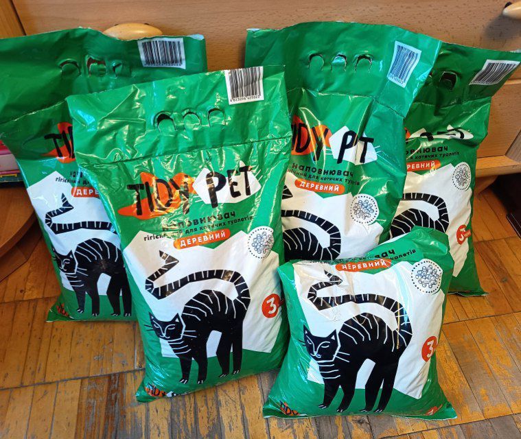 Наповнювач гігієнічний Tidy Pet для котячих туалетів деревний 14 кг