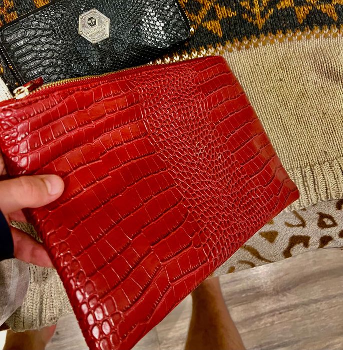 Сумка-клатч под индивидуальный заказ из оригинальной кожи питона