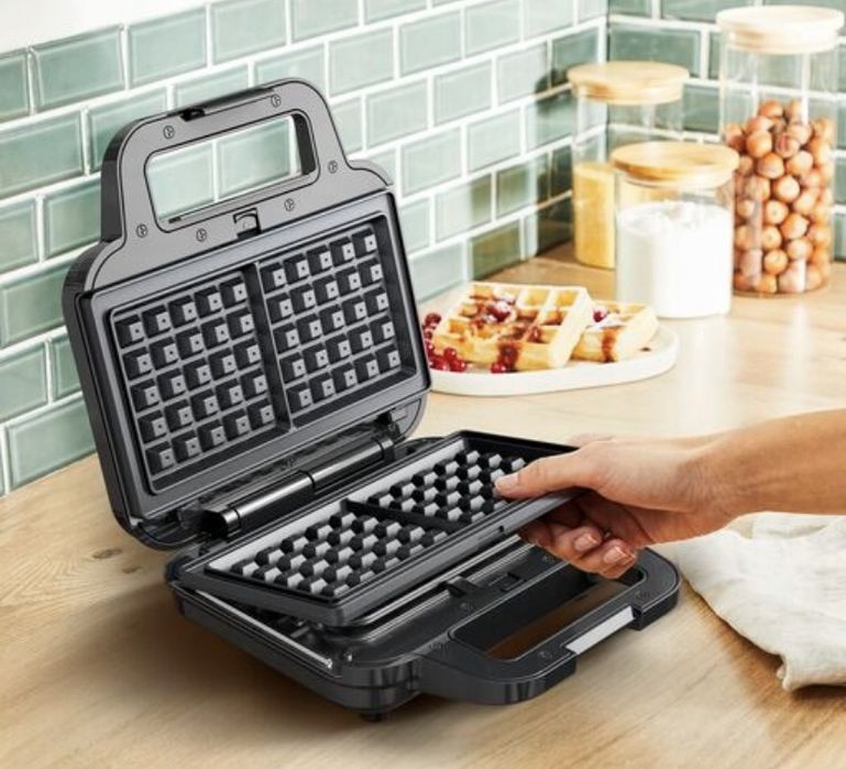 TEFAL 3w1 Opiekacz Gofrownica Toster Panini do Kanapek Zestaw Prezent