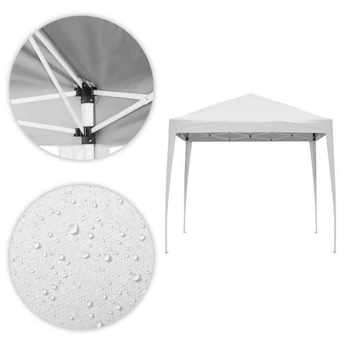 PAWILON Handlowy Ogrodowy lekki 3x3m Biały - AUTOMATYCZNY